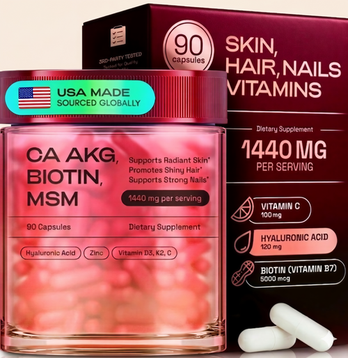 Hair Skin & Nails Essentials | Ca AKG | MSM | Hyaluronic Acid | Biotin