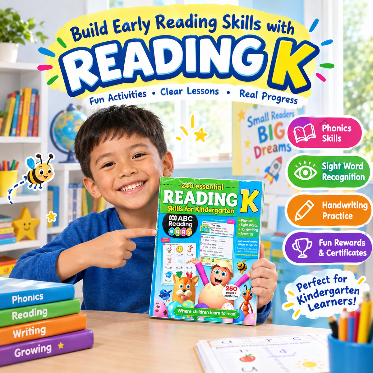 240 Essential Reading Skills for Kindergarten